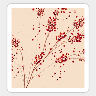 Boho Sakura Abstract Sticker